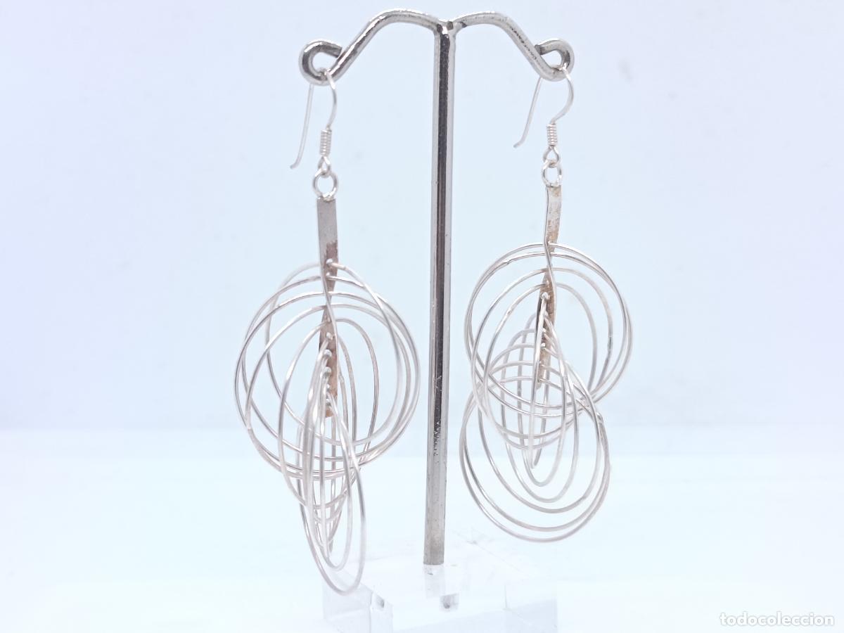 Joyeria: Preciosos pendientes largos en plata de ley contrastada de sofisticado dise&ntilde;o - Foto 3