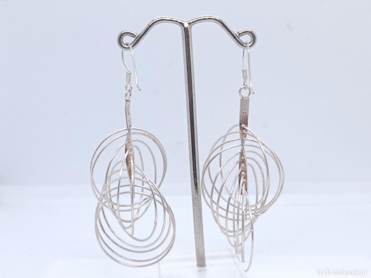Joyeria: Preciosos pendientes largos en plata de ley contrastada de sofisticado dise&ntilde;o - Foto 5