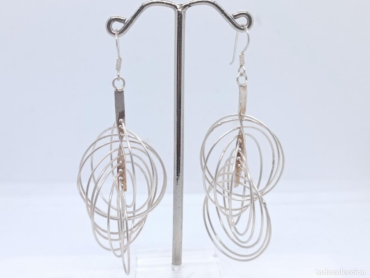 Joyeria: Preciosos pendientes largos en plata de ley contrastada de sofisticado dise&ntilde;o - Foto 1