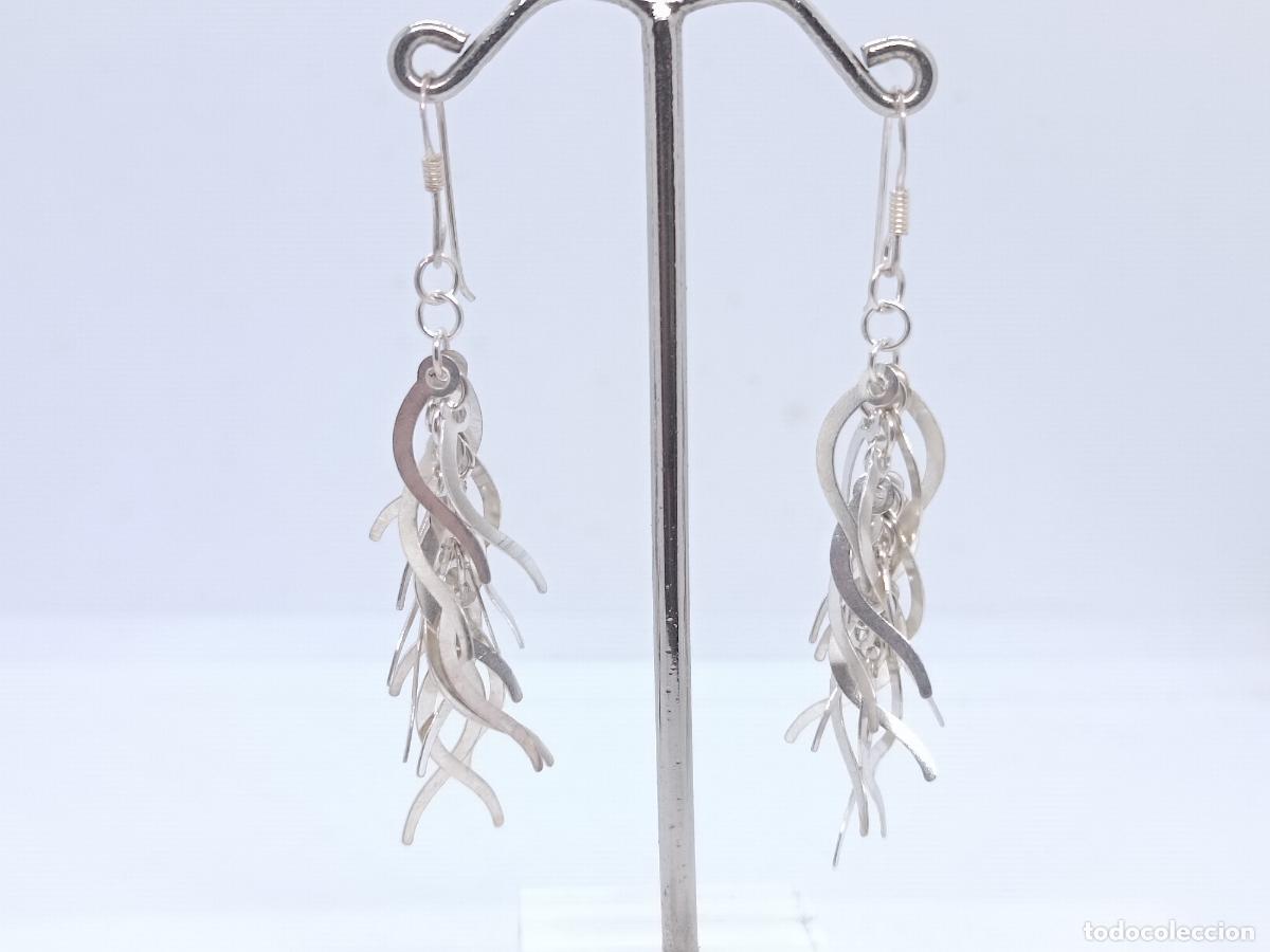 Joyeria: Preciosos pendientes largos en plata de ley contrastada de sofisticado dise&ntilde;o - Foto 1