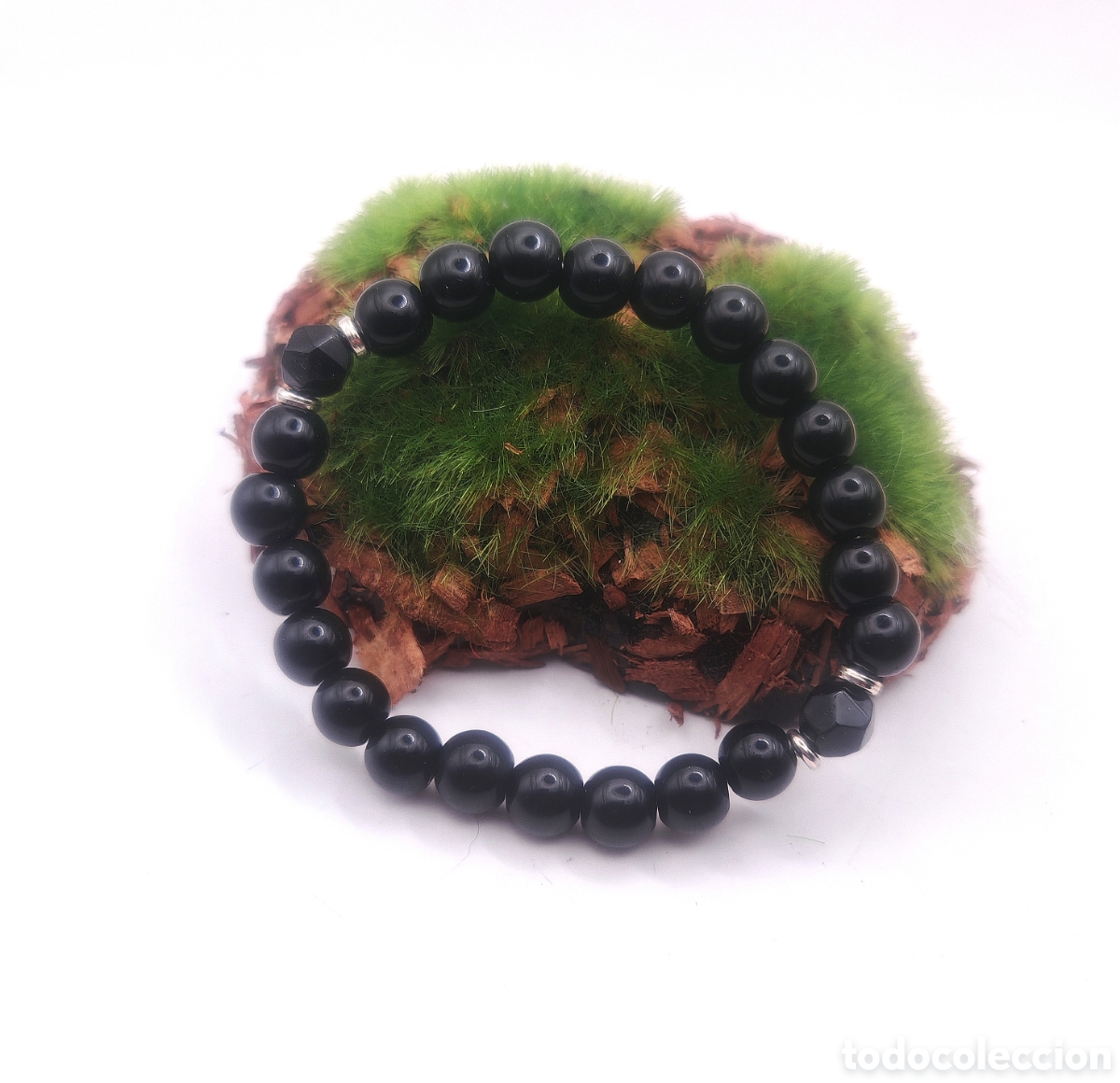 Joyeria: Pulsera El&aacute;stica de Obsidiana Negra - Foto 1