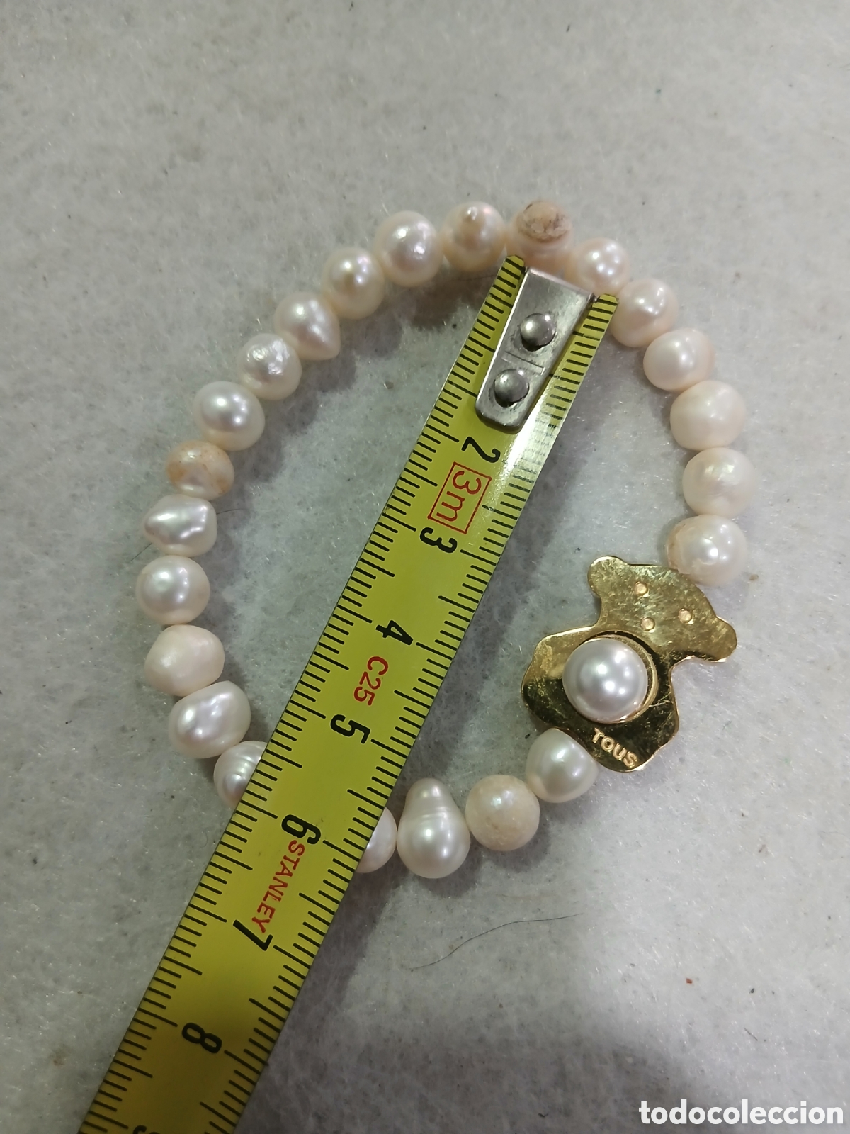 Joyeria: Pulsera perlas con osito dorado. (L66) - Foto 2