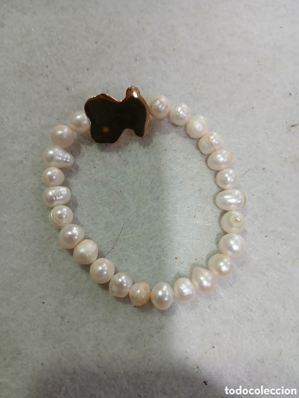 Joyeria: Pulsera perlas con osito dorado. (L66) - Foto 3