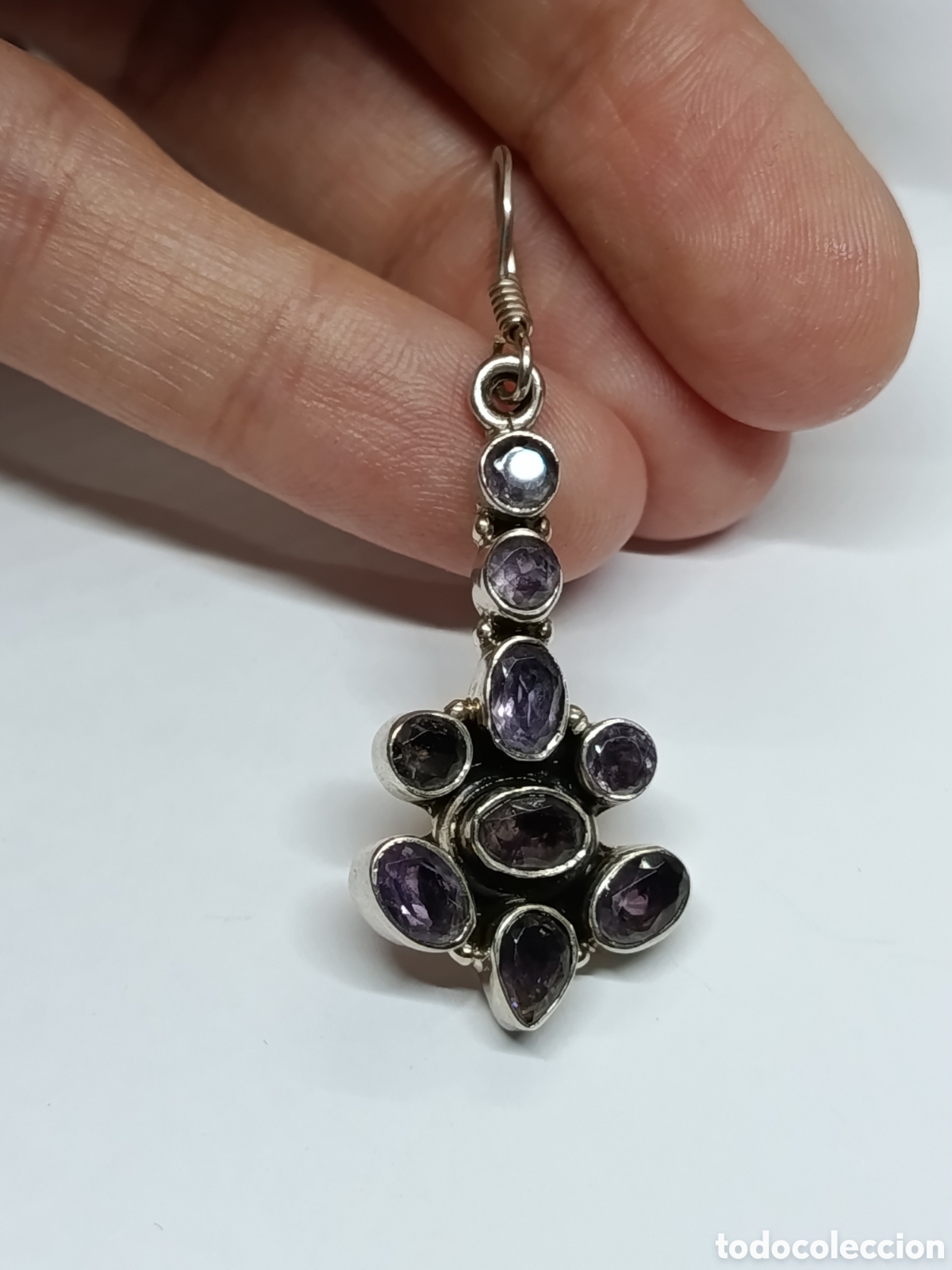Joyeria: Pendientes largos de plata y amatista - Foto 3