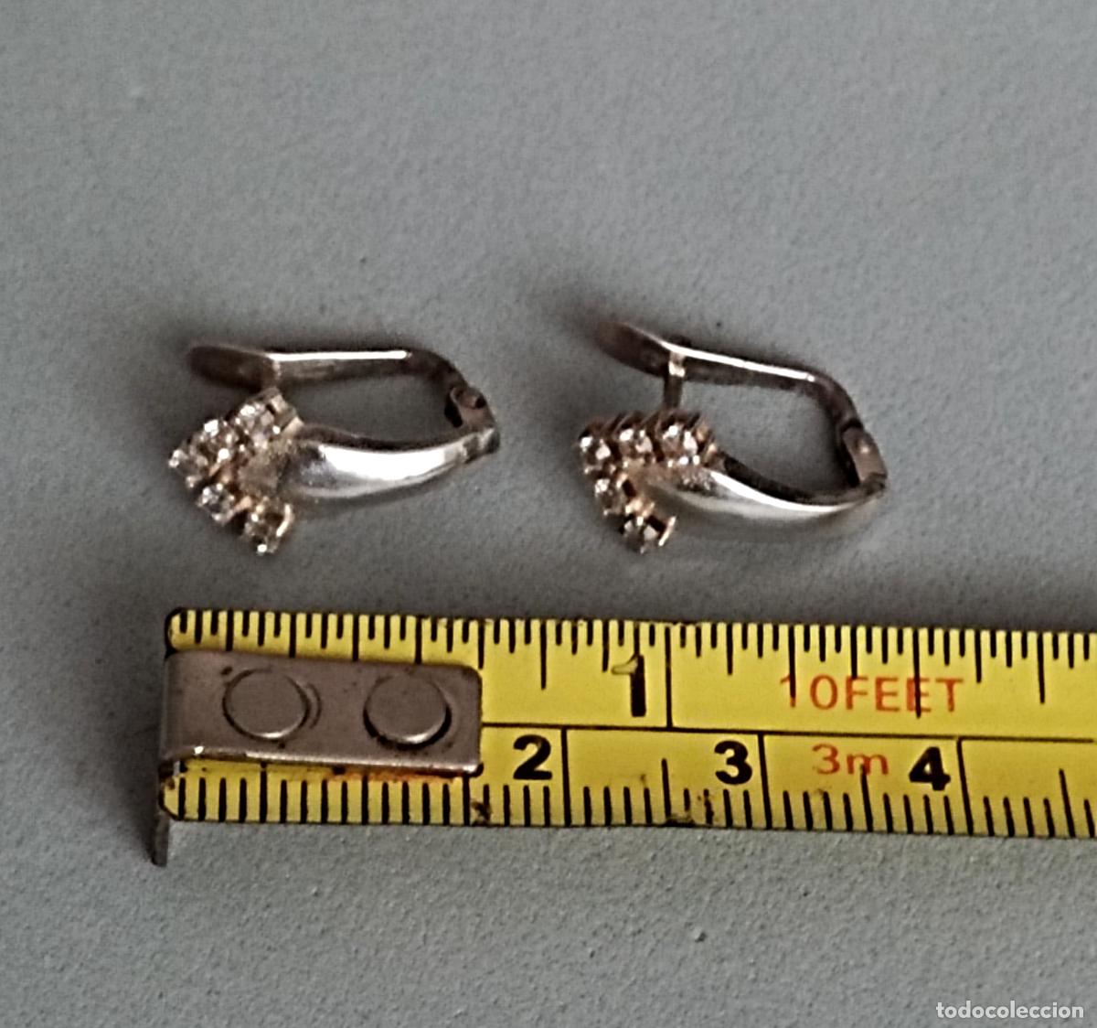 Joyeria: Pendientes de plata de ley contrastada, con circonitas. Cierre de pala. - Foto 4