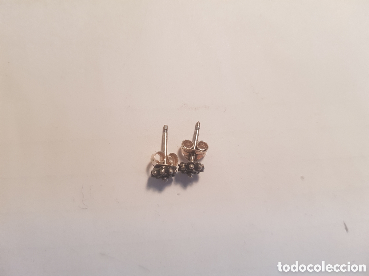 Joyeria: #1123 Pendientes bot&oacute;n charro plata de ley 925 - Foto 2