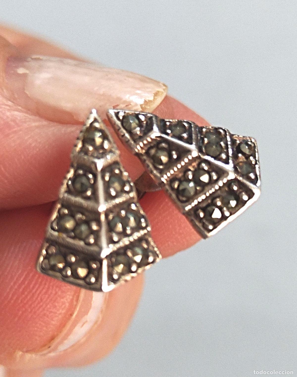 Joyeria: Pendientes de plata de ley contrastada, con marquesitas. - Foto 2