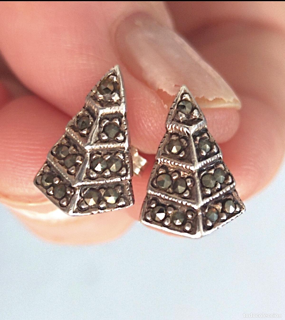 Joyeria: Pendientes de plata de ley contrastada, con marquesitas. - Foto 5