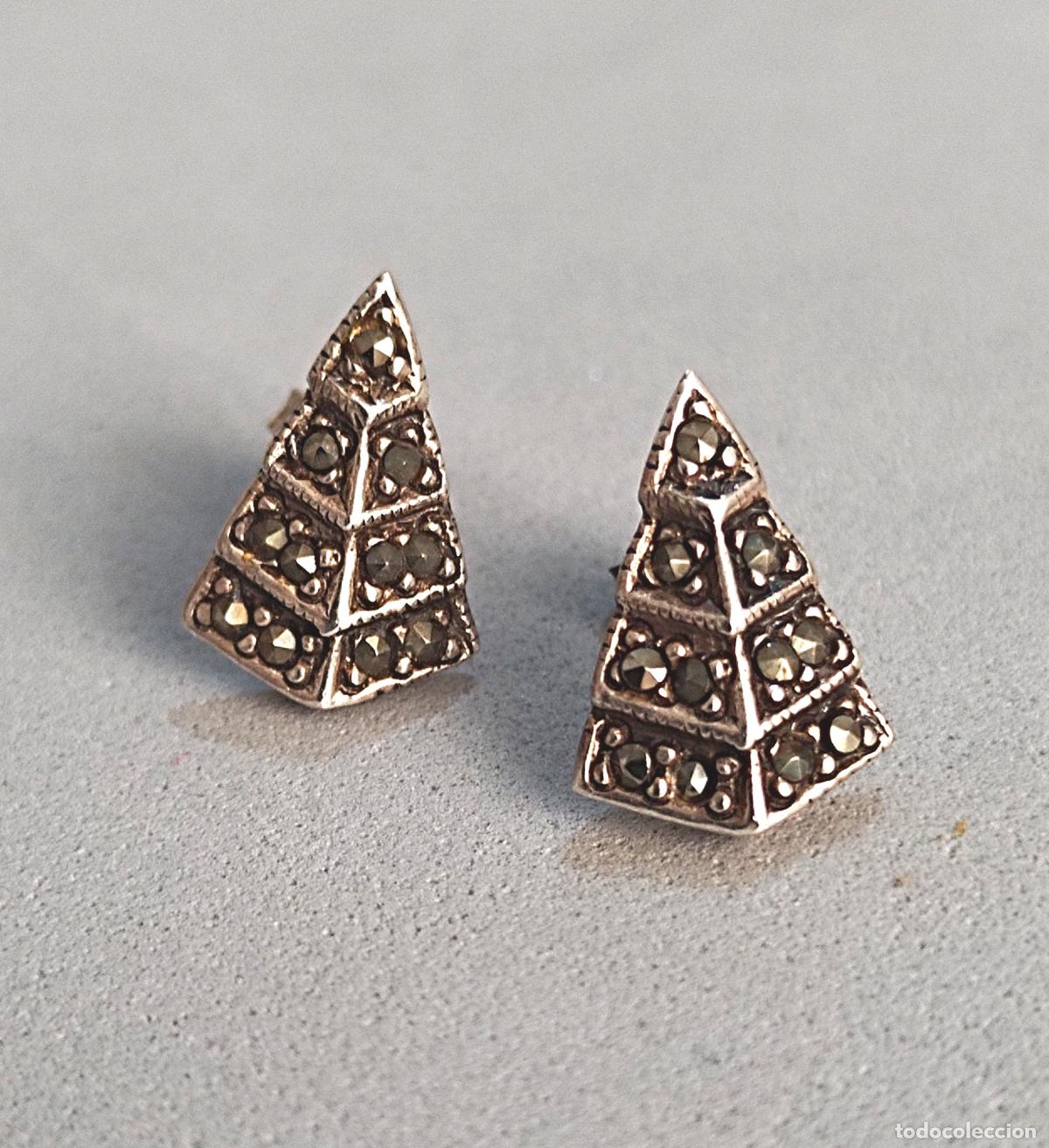 Joyeria: Pendientes de plata de ley contrastada, con marquesitas. - Foto 1