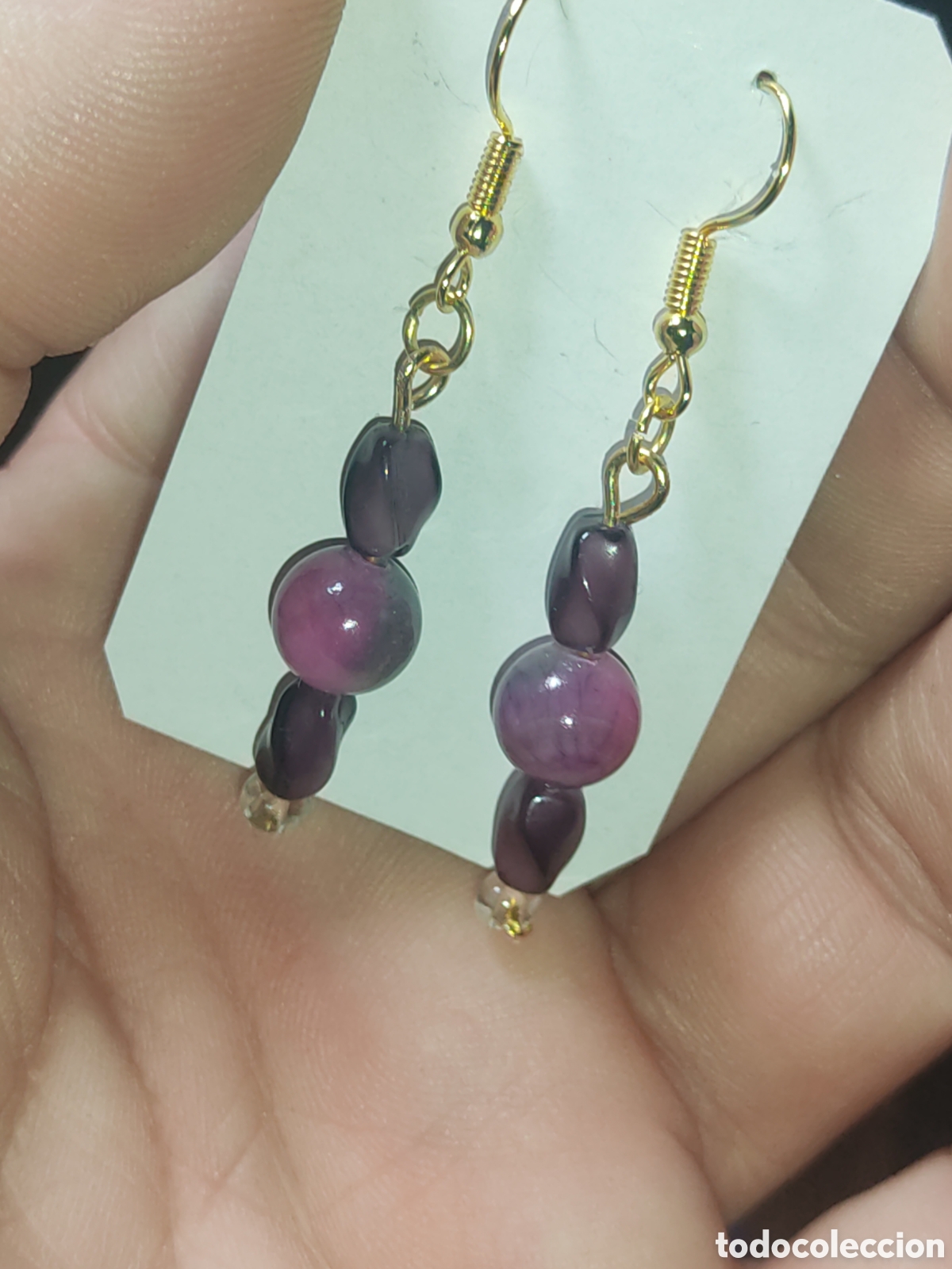 Joyeria: Pendientes de jaspe Persa y cristal de Murano. - Foto 2