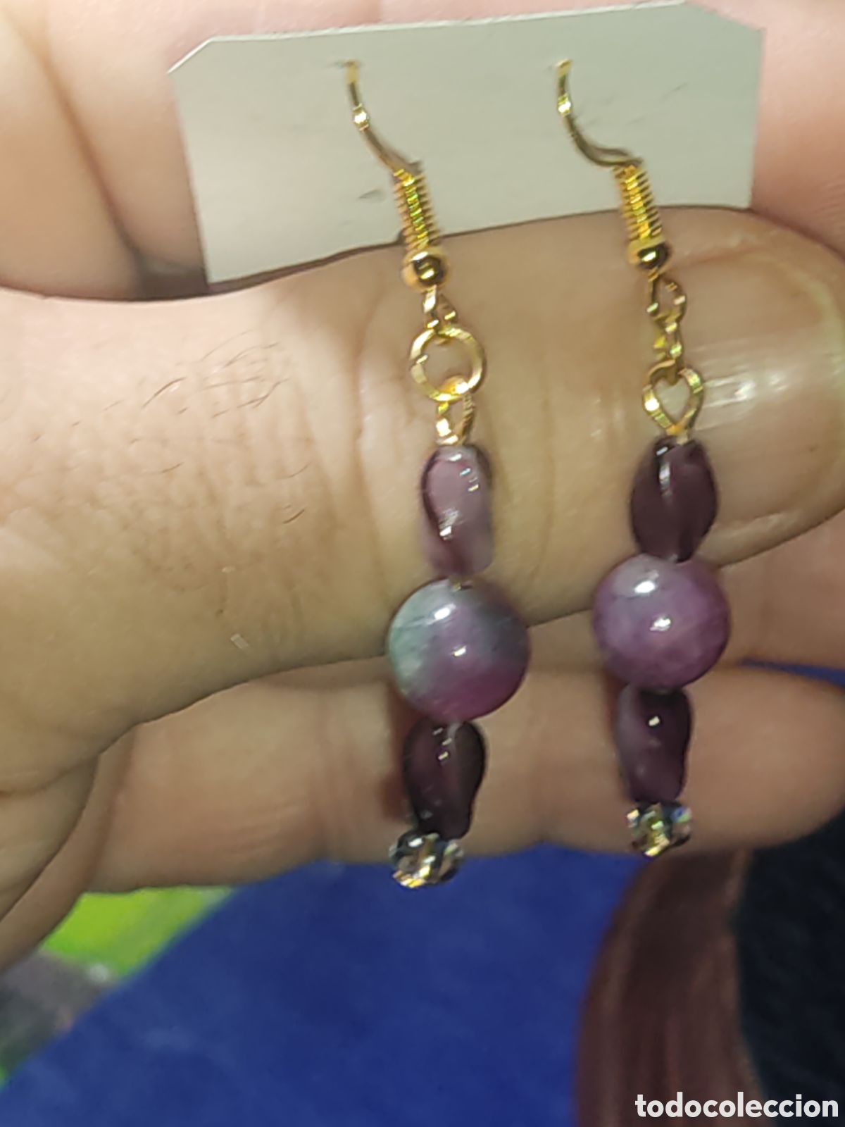 Joyeria: Pendientes de jaspe Persa y cristal de Murano. - Foto 3