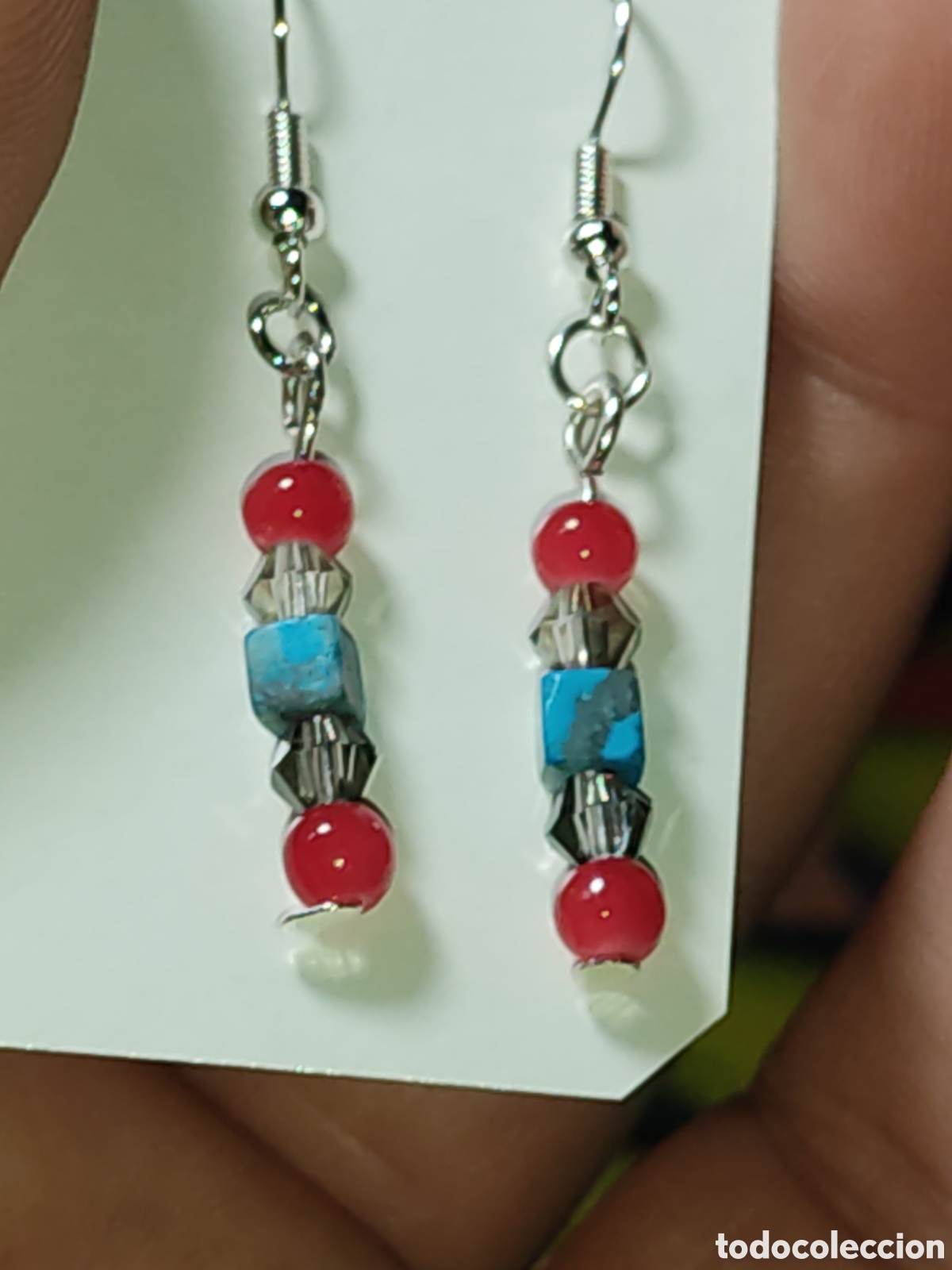 Joyeria: Pendientes cristal de Murano y turquesa. - Foto 2
