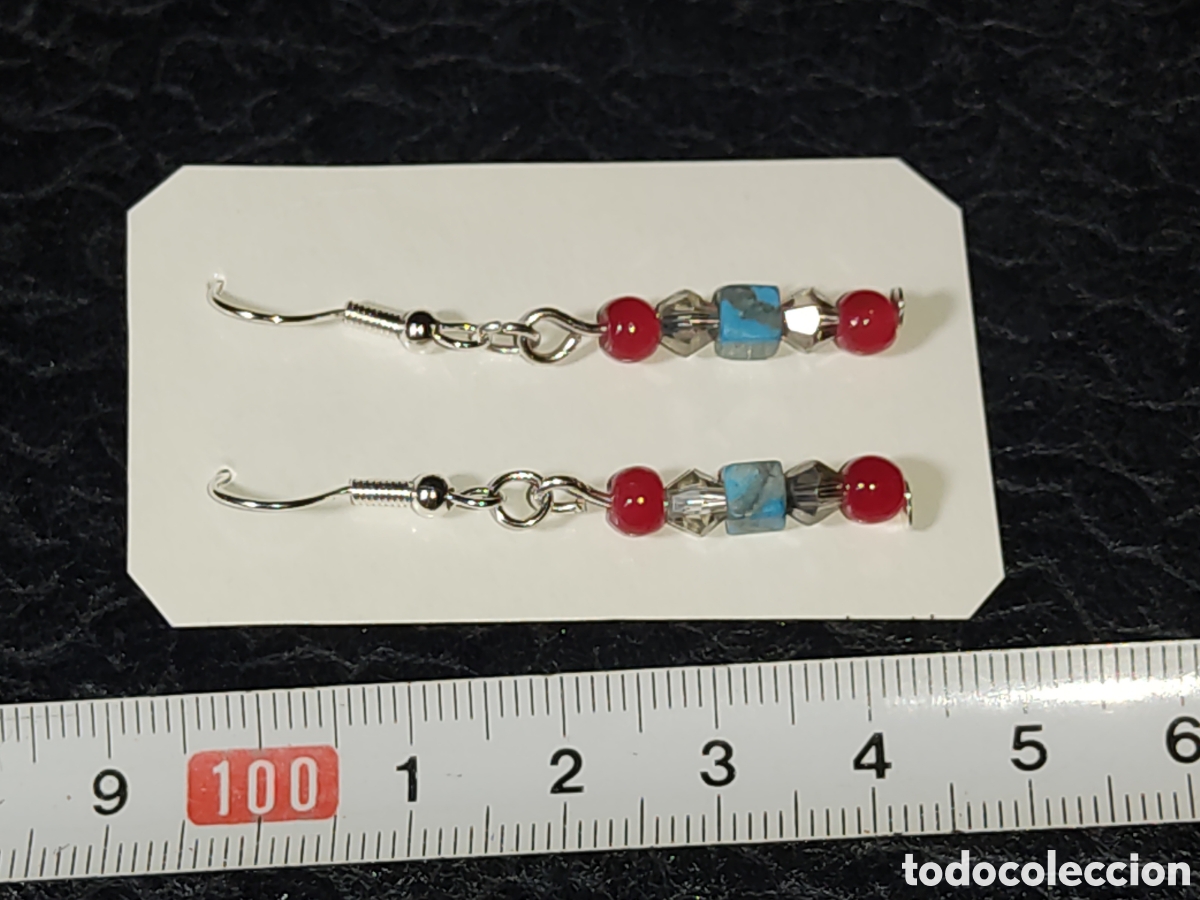Joyeria: Pendientes cristal de Murano y turquesa. - Foto 4