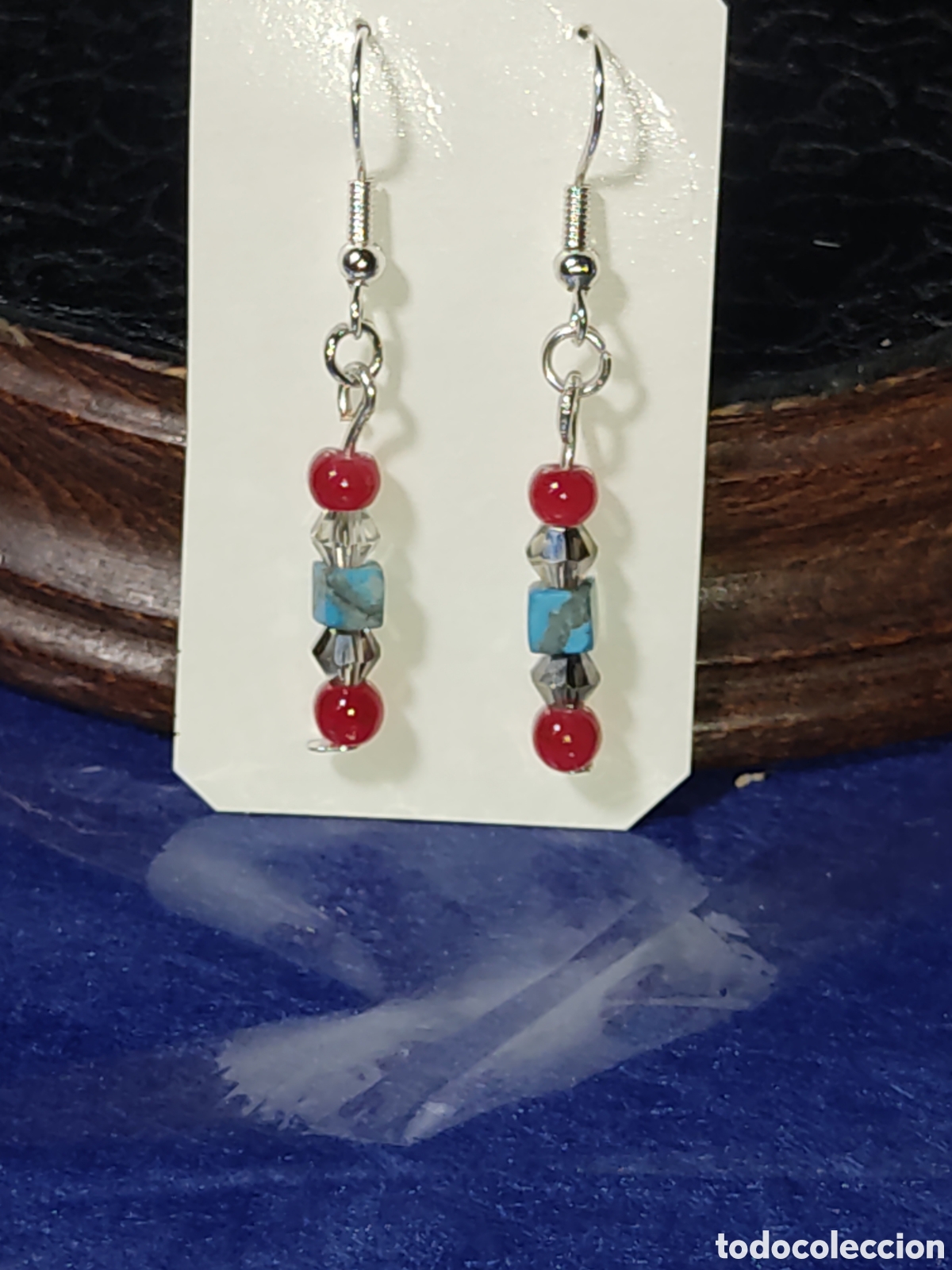 Joyeria: Pendientes cristal de Murano y turquesa. - Foto 1