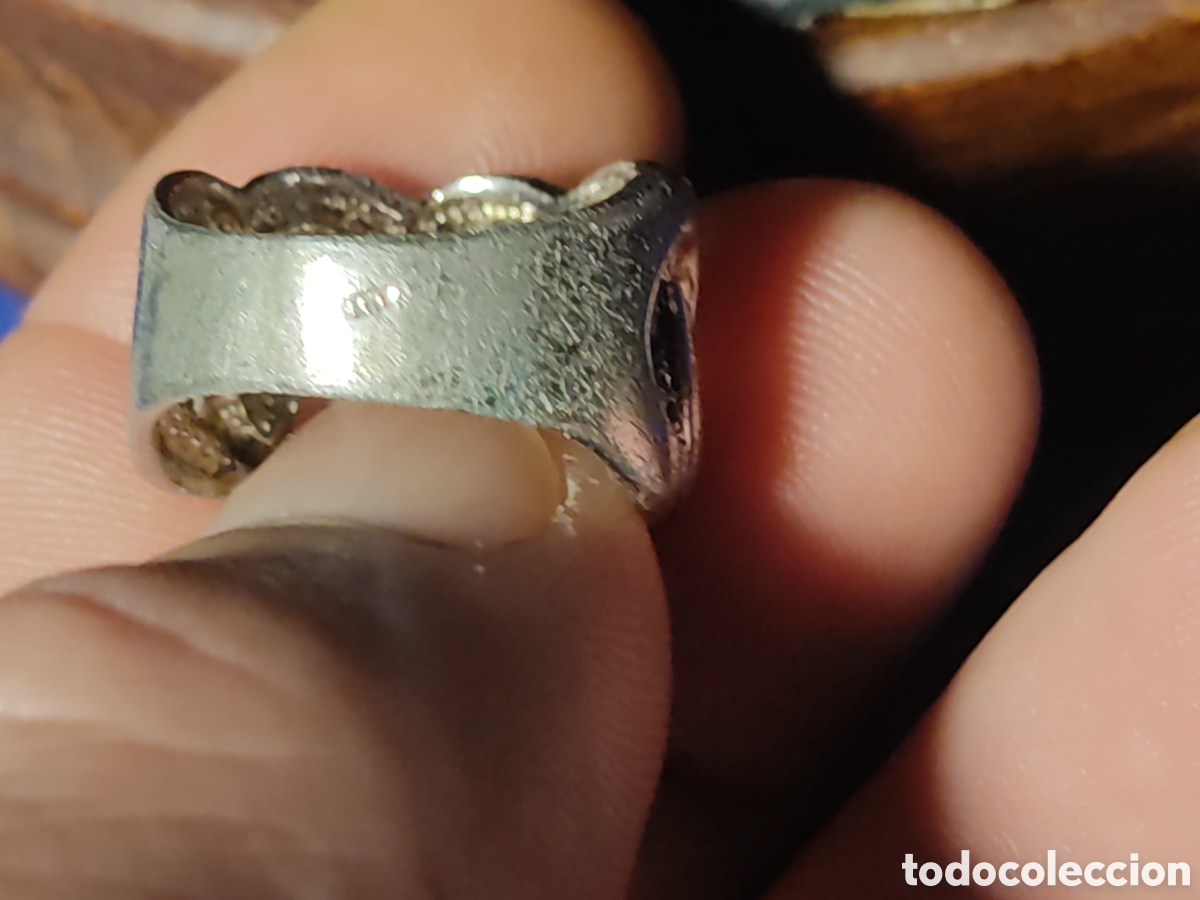 Joyeria: Anillo entrelazado de plata contrastada.Vintage. - Foto 3