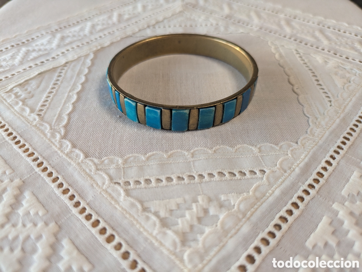 Joyeria: Pulsera de laton y azul - Foto 2