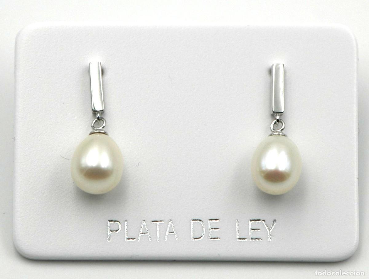 Joyeria: Pendientes Plata con perla colgante, presi&oacute;n - Foto 1
