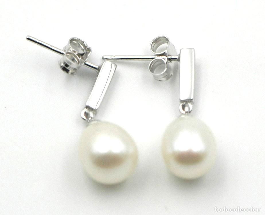 Joyeria: Pendientes Plata con perla colgante, presi&oacute;n - Foto 2