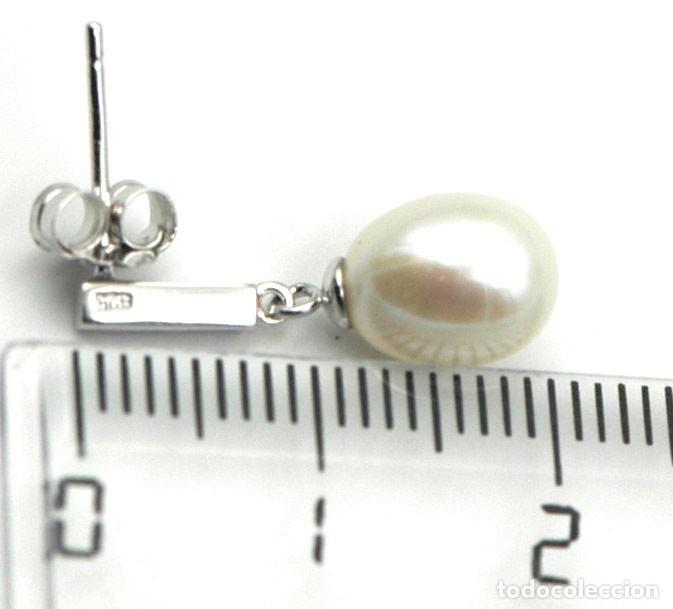 Joyeria: Pendientes Plata con perla colgante, presi&oacute;n - Foto 3