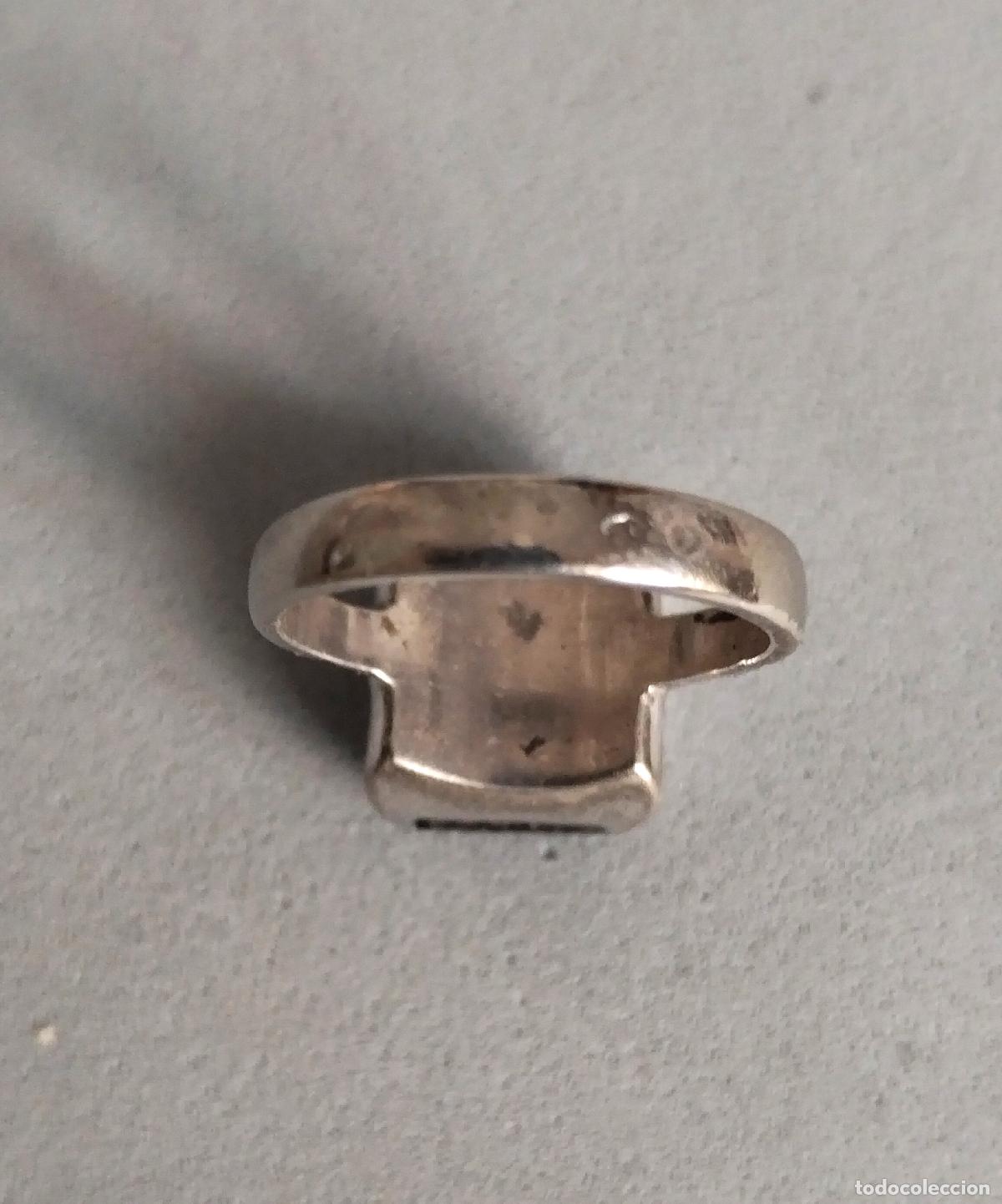 Joyeria: Anillo de plata de ley contrastada. Con &oacute;nix engastado. - Foto 4