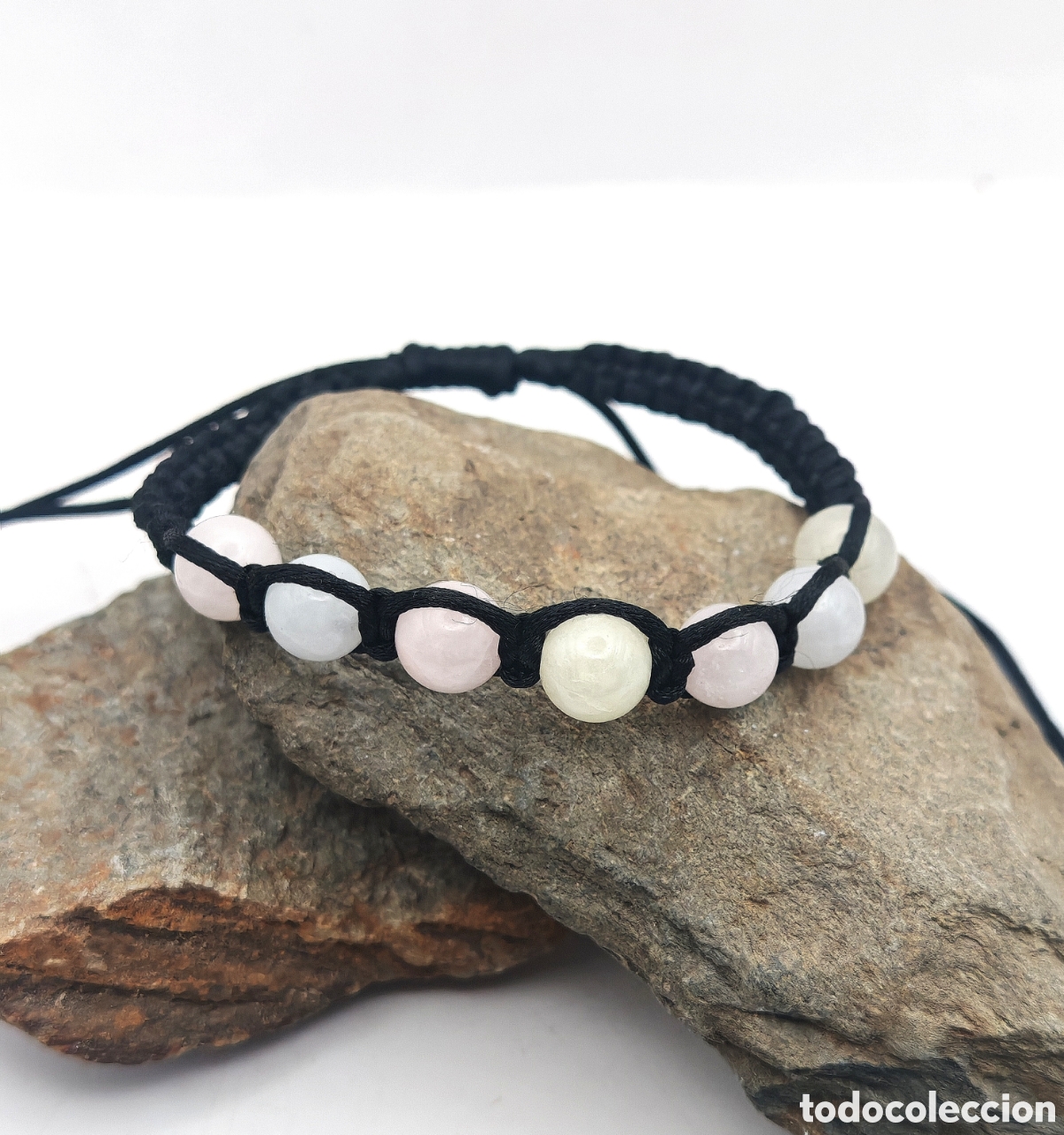 Joyeria: Pulsera de Morganita en Macram&eacute; - Foto 1