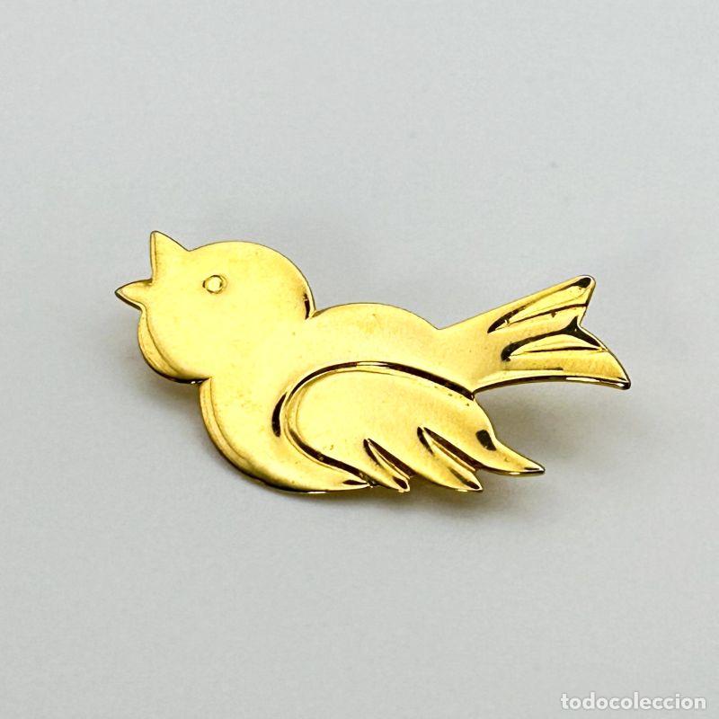 Joyeria: Broche dorado en forma de gorri&oacute;n - Foto 1