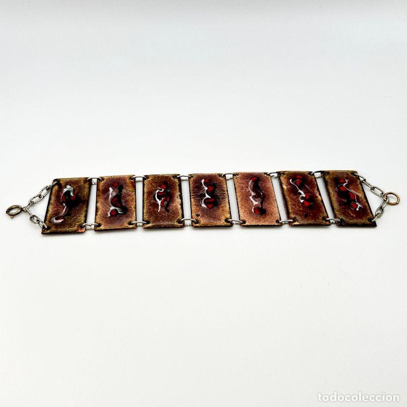 Joyeria: Pulsera de esmalte marr&oacute;n con dise&ntilde;o abstracto - Foto 2