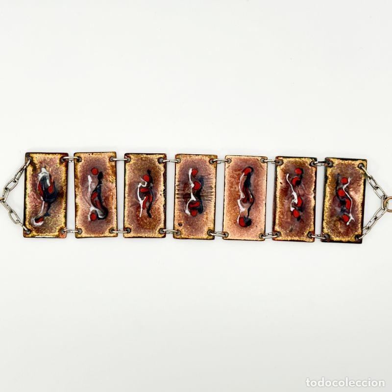 Joyeria: Pulsera de esmalte marr&oacute;n con dise&ntilde;o abstracto - Foto 3