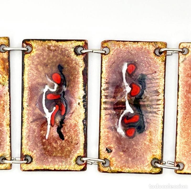 Joyeria: Pulsera de esmalte marr&oacute;n con dise&ntilde;o abstracto - Foto 4