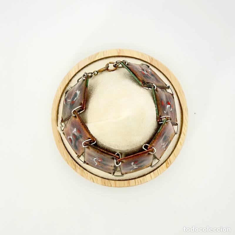Joyeria: Pulsera de esmalte marr&oacute;n con dise&ntilde;o abstracto - Foto 5