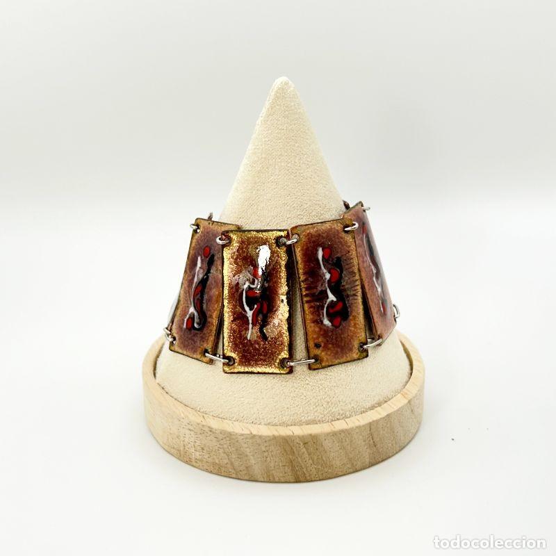 Joyeria: Pulsera de esmalte marr&oacute;n con dise&ntilde;o abstracto - Foto 1