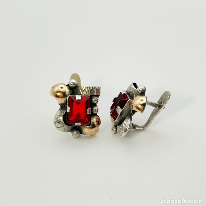 Joyeria: Pendientes Modernistas en Plata, Oro y Rub&iacute; - Foto 3