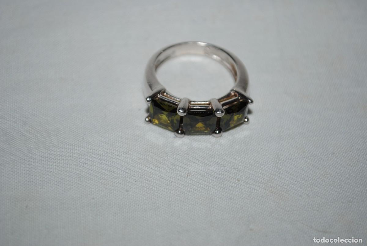 Joyeria: ANILLO DE PLATA CON TOPACIOS VERDES. - Foto 4