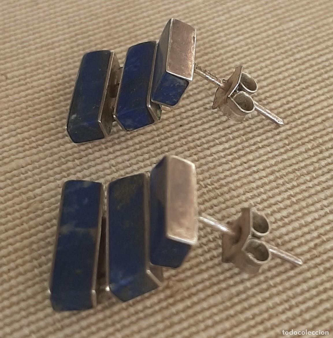 Joyeria: Pendientes de bisagra. Lapisl&aacute;zuli y Plata de Ley - Foto 1