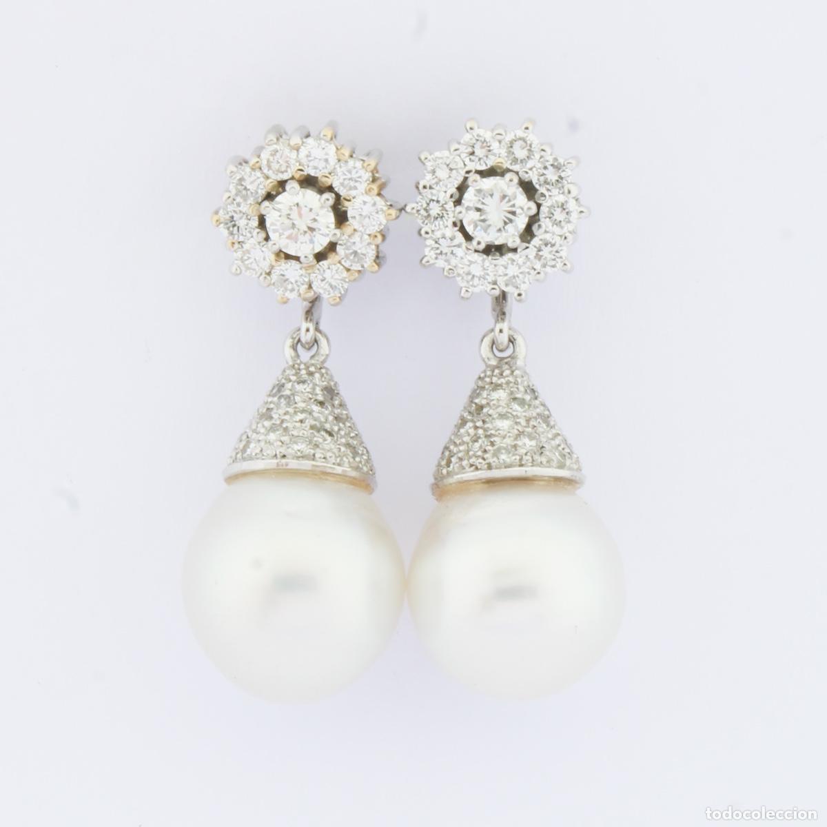 Joyeria: Pendientes oro blanco con brillantes y perla - Foto 2