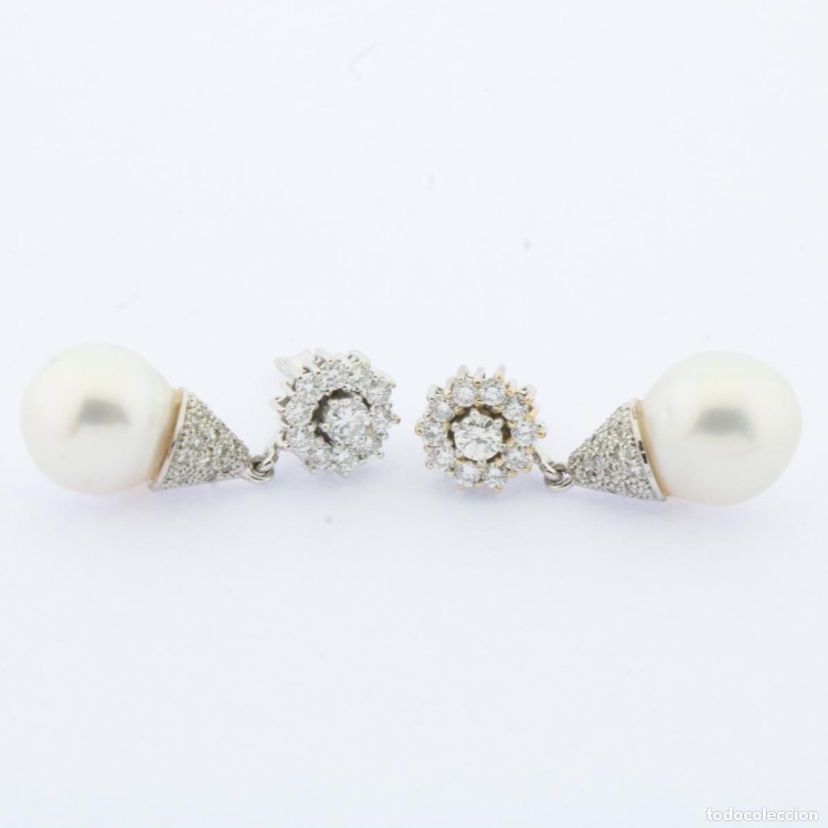 Joyeria: Pendientes oro blanco con brillantes y perla - Foto 6