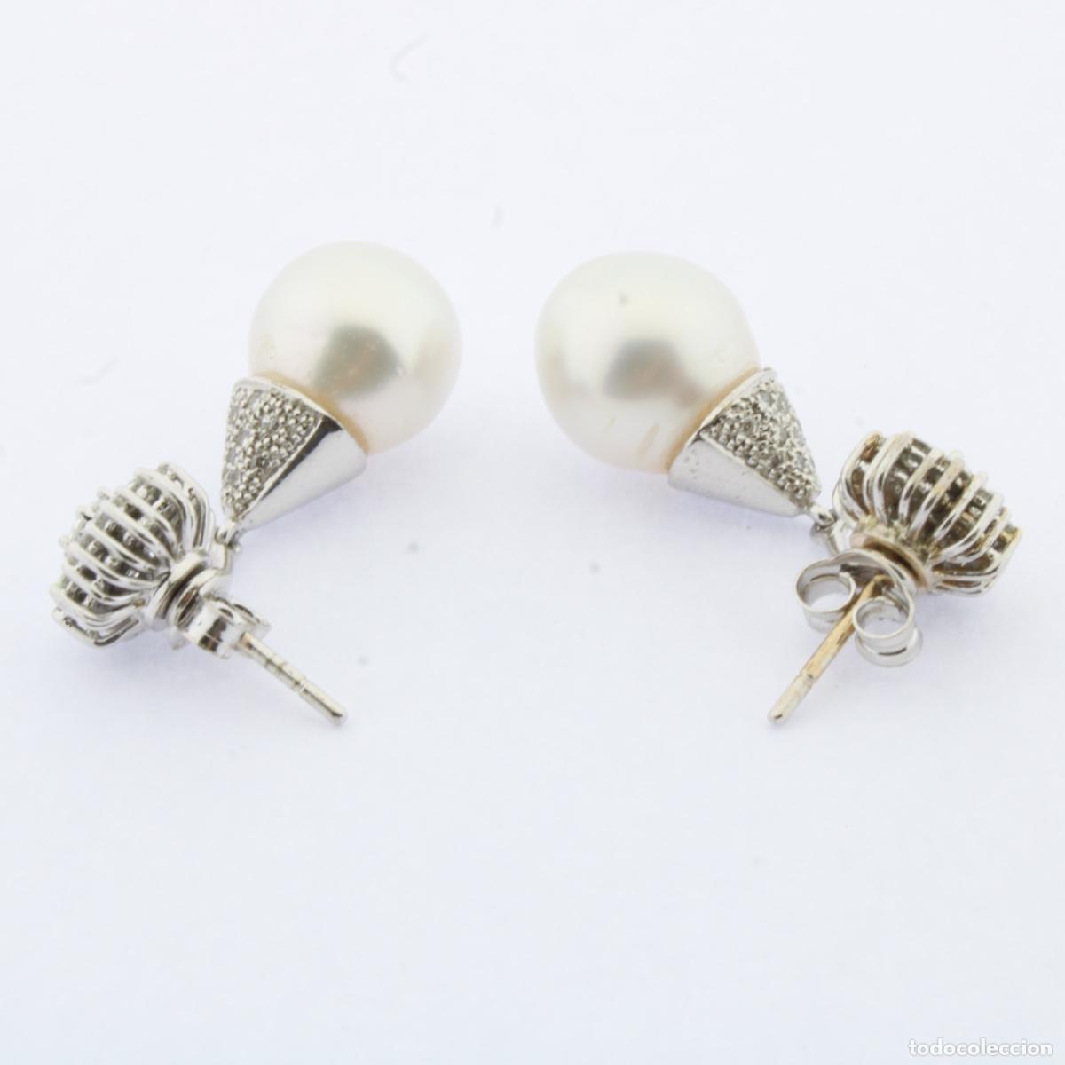 Joyeria: Pendientes oro blanco con brillantes y perla - Foto 7