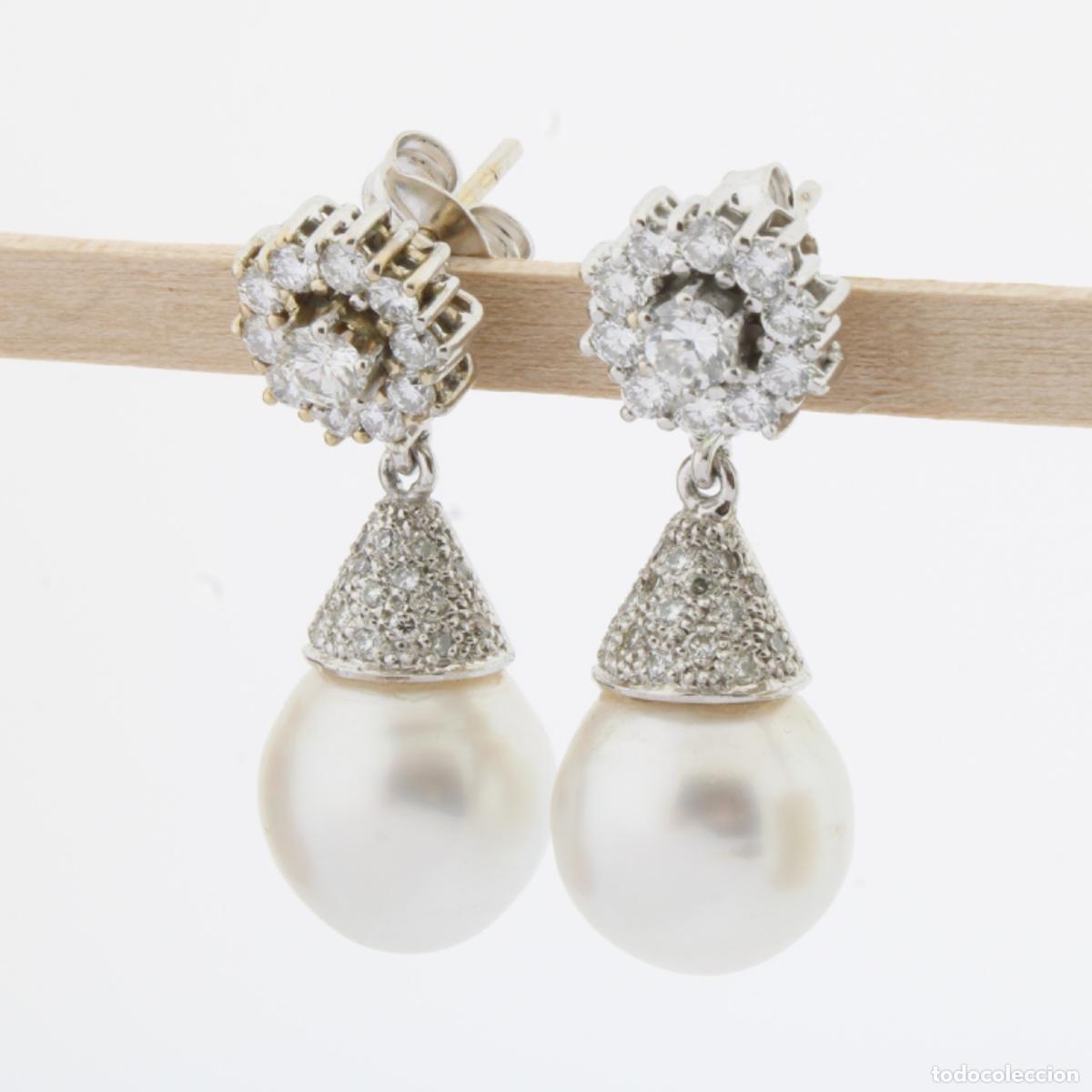 Joyeria: Pendientes oro blanco con brillantes y perla - Foto 8
