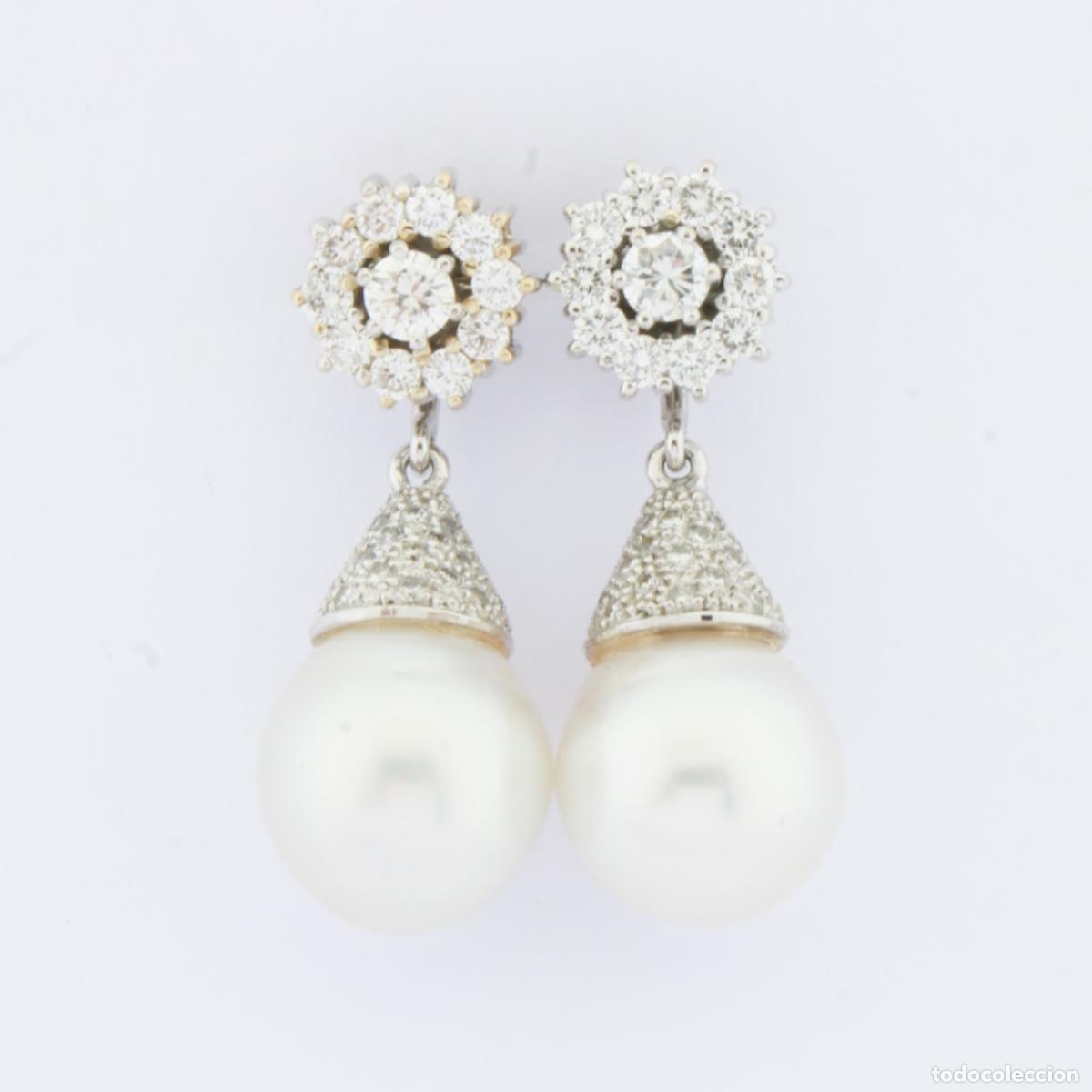 Joyeria: Pendientes oro blanco con brillantes y perla - Foto 9