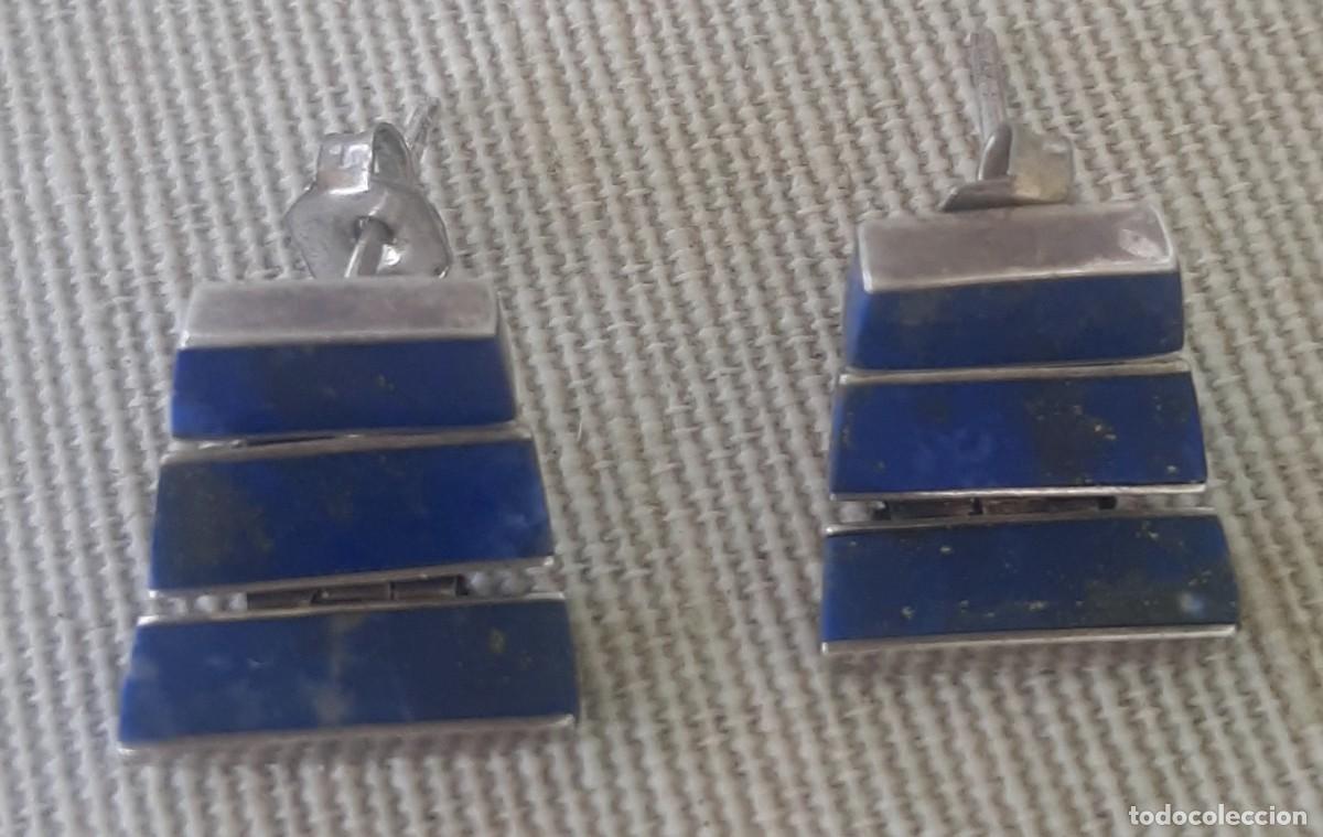 Joyeria: Pendientes de bisagra. Lapisl&aacute;zuli y Plata de Ley - Foto 3