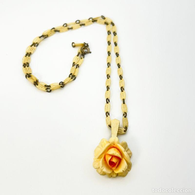 Joyeria: Collar de hueso con rosa tallada - Foto 1