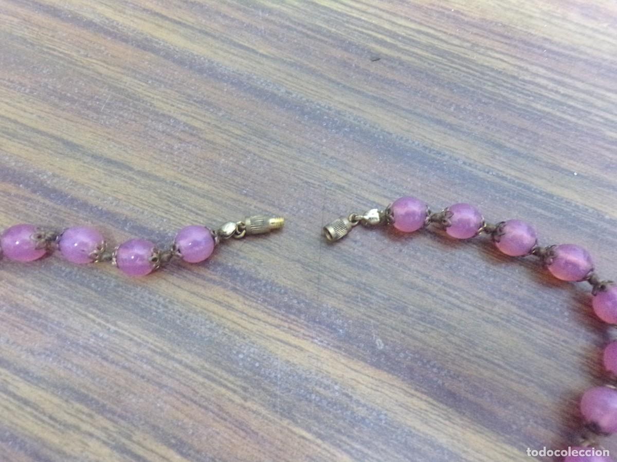 Joyeria: ESTAMOS LIQUIDANDO. Collar antiguo de bolas rosas con cierre - Foto 5