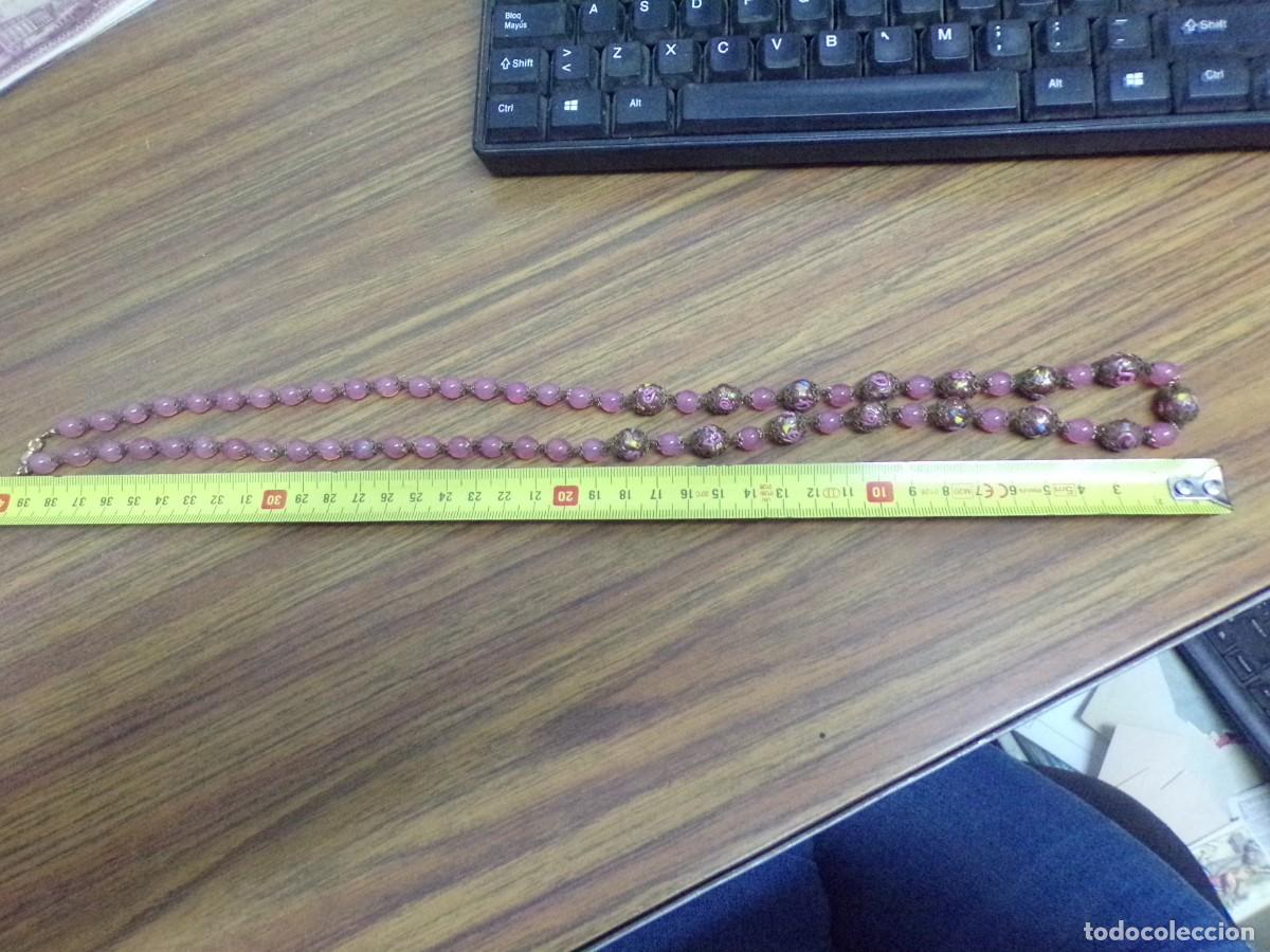 Joyeria: ESTAMOS LIQUIDANDO. Collar antiguo de bolas rosas con cierre - Foto 6