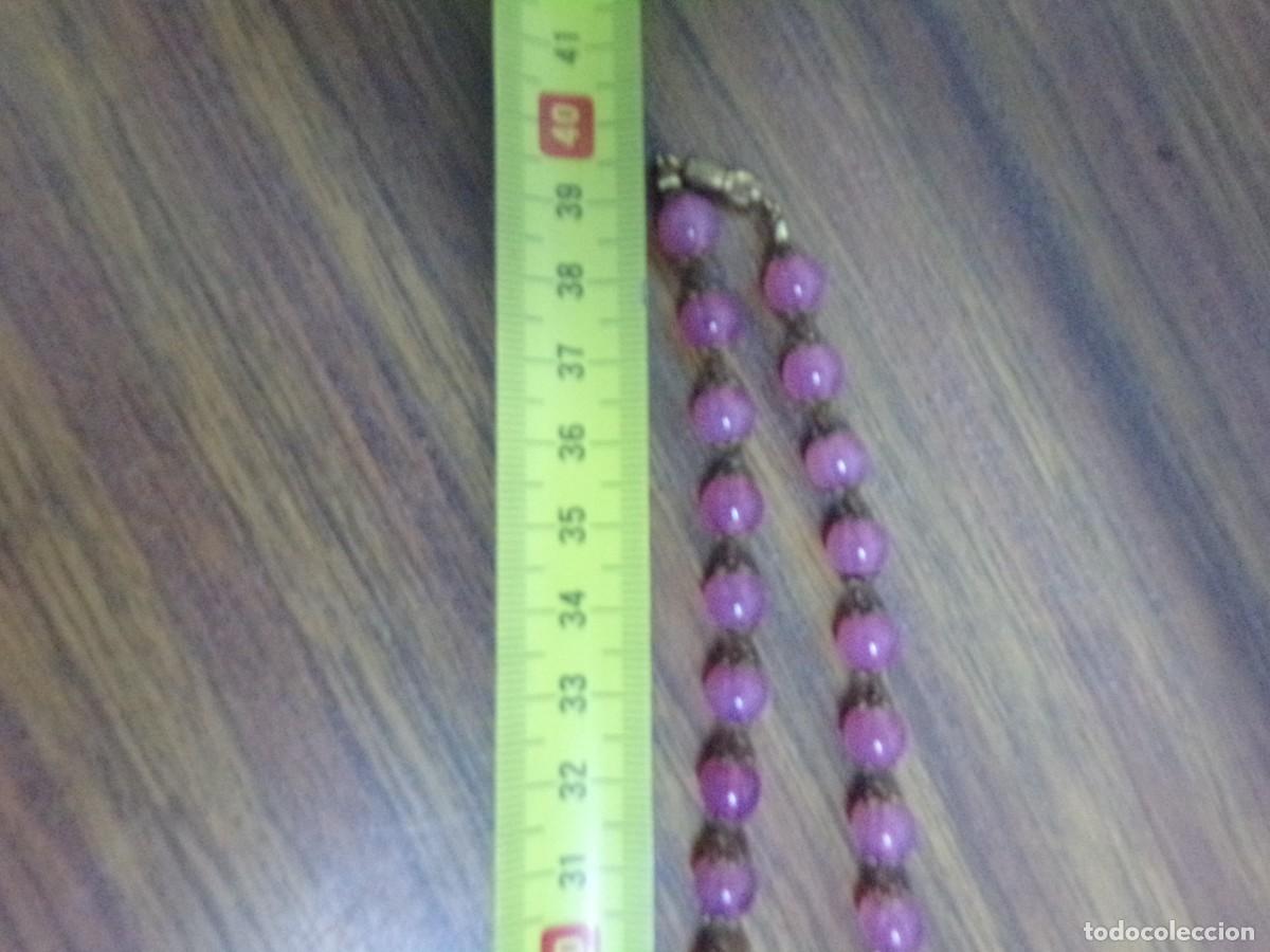 Joyeria: ESTAMOS LIQUIDANDO. Collar antiguo de bolas rosas con cierre - Foto 7