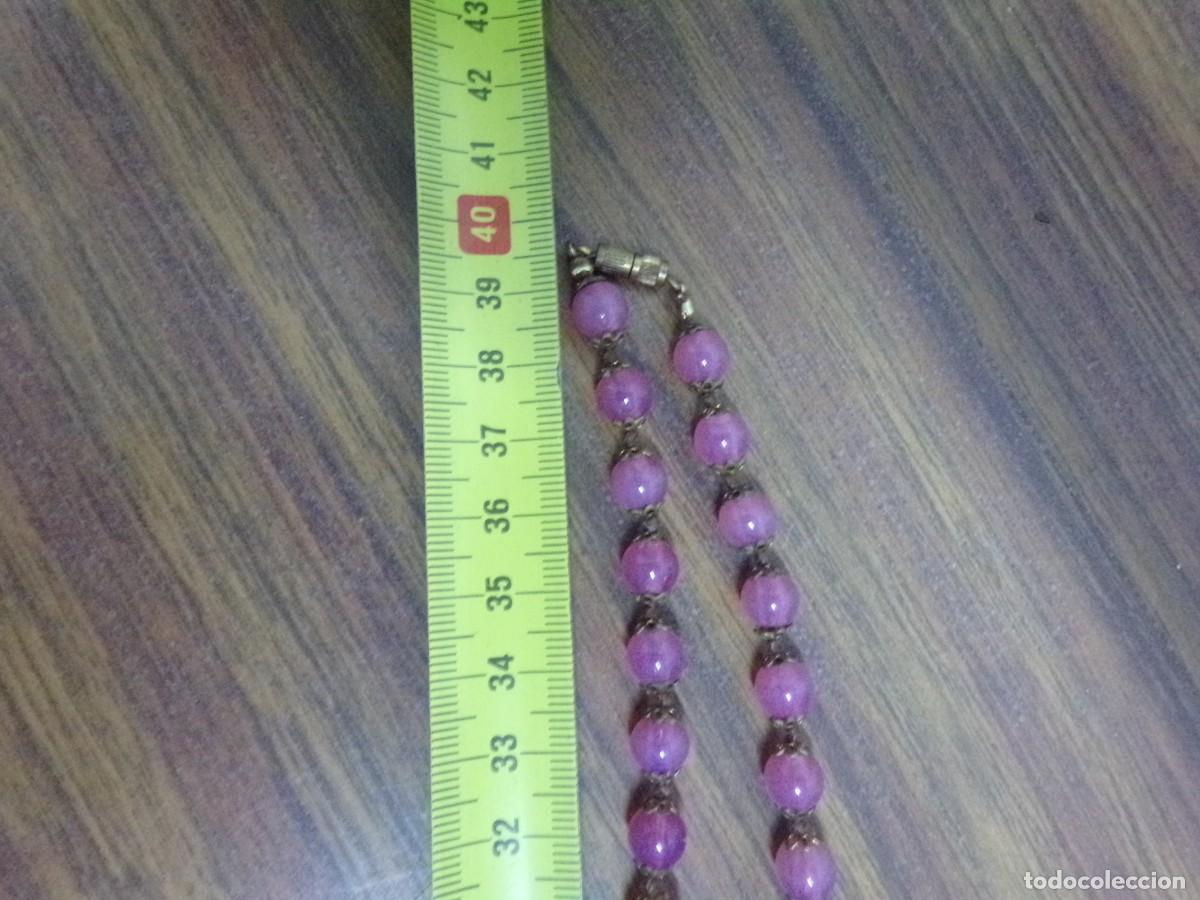 Joyeria: ESTAMOS LIQUIDANDO. Collar antiguo de bolas rosas con cierre - Foto 8