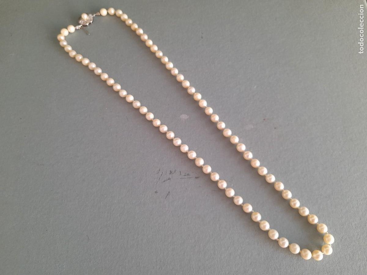 Joyeria: collar de perlas 63cm de punta a punta, con cierre de plata 835, cierre incompleto - Foto 1