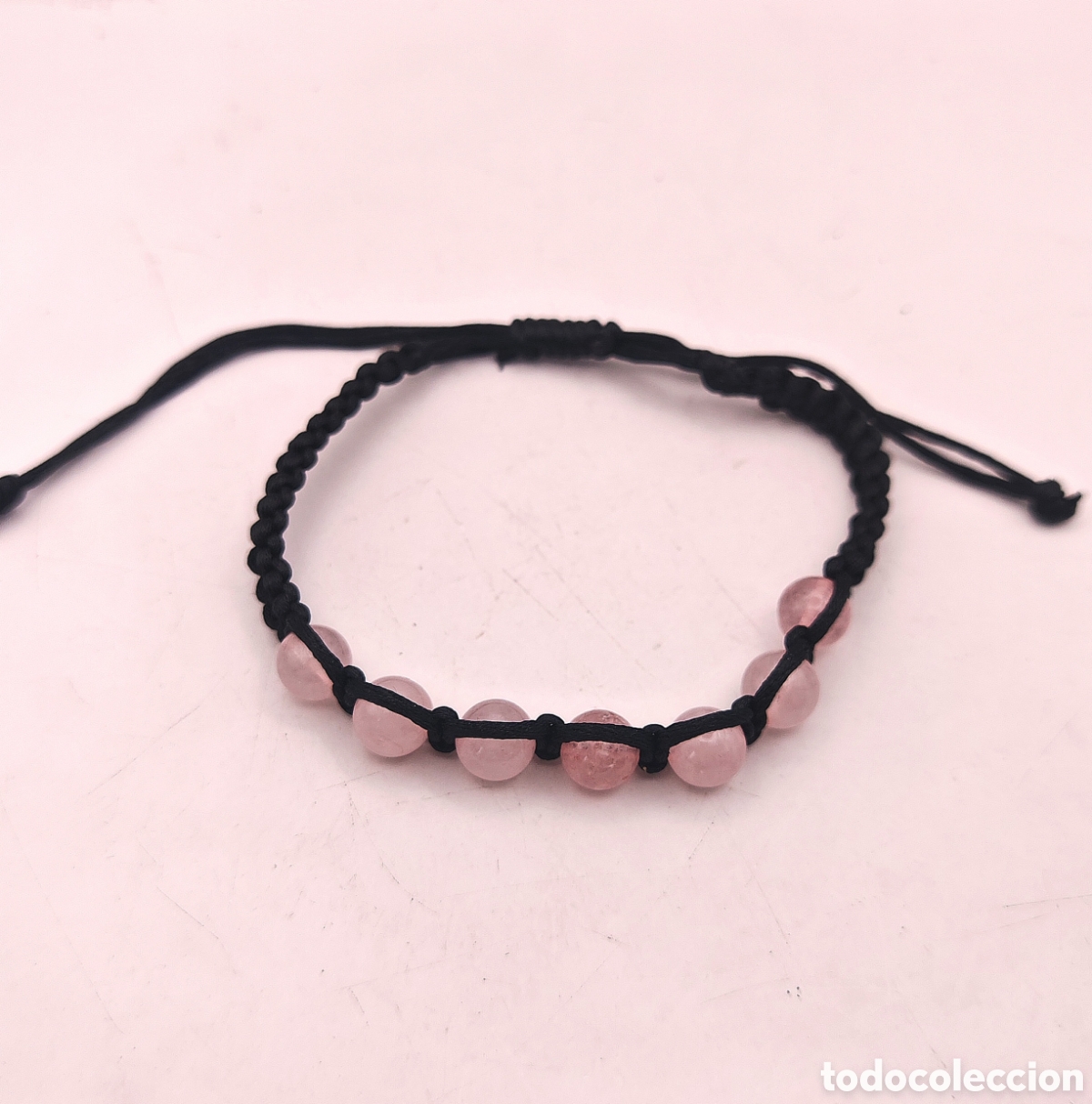 Joyeria: Pulsera de Cuarzo Rosa en Macram&eacute; - Foto 2