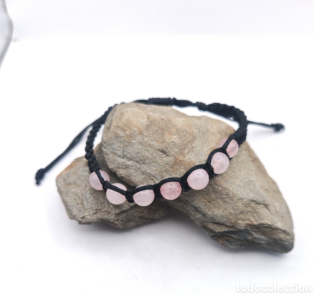 Joyeria: Pulsera de Cuarzo Rosa en Macram&eacute; - Foto 1