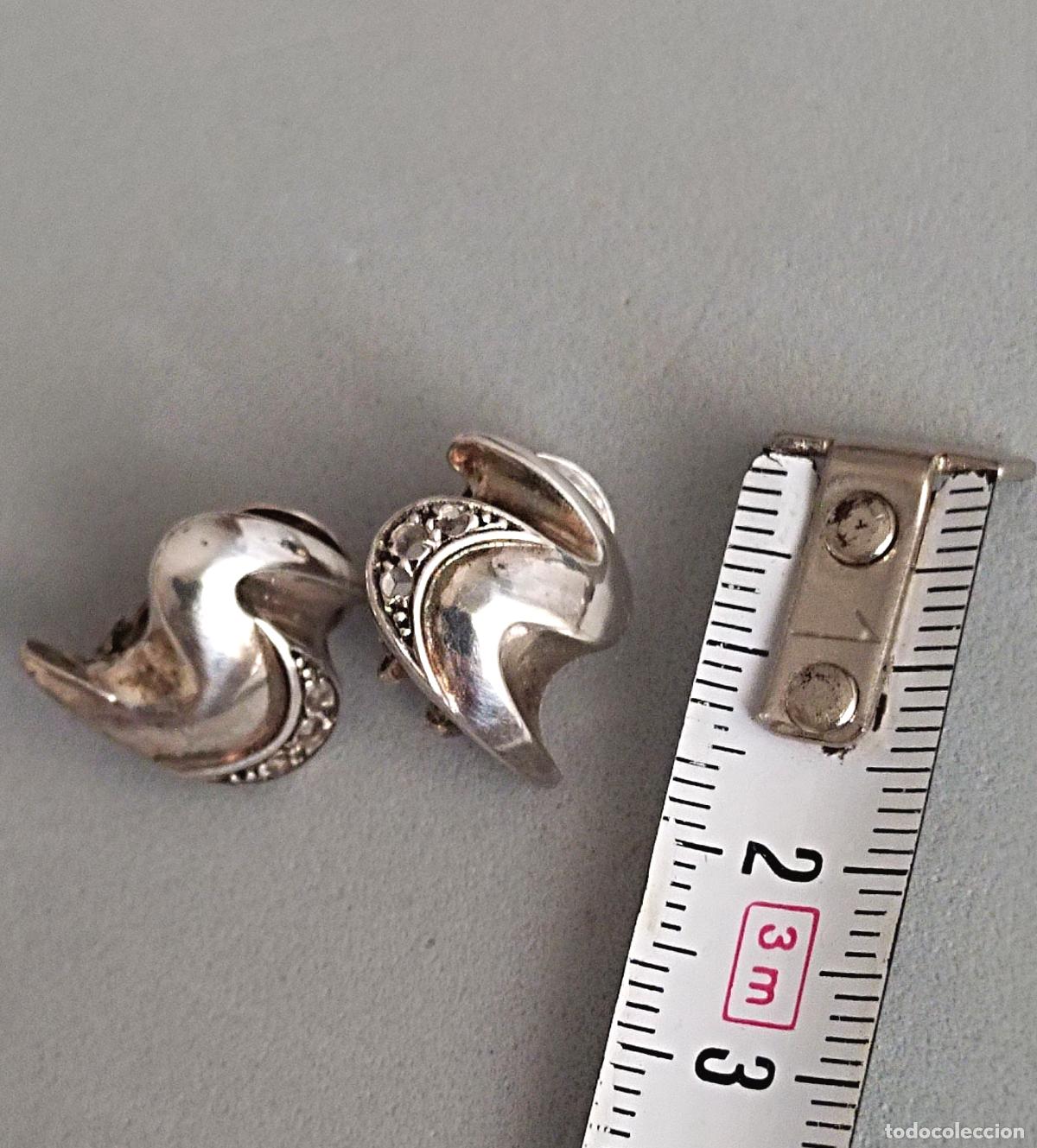 Joyeria: Pendientes de plata de ley con circonitas, cierre de omega. - Foto 2