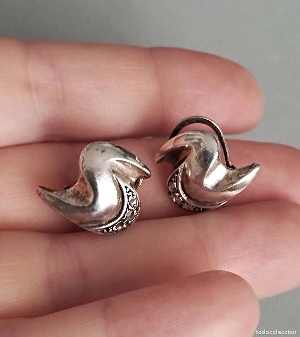 Joyeria: Pendientes de plata de ley con circonitas, cierre de omega. - Foto 3